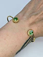 Contemporary, Gold-plated Apple green Uranium glass and Cubic zirconia bracelet #Bb016 - thumbnail 6