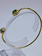 Contemporary, Gold-plated Apple green Uranium glass and Cubic zirconia bracelet #Bb016 - thumbnail 3