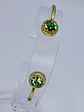 Contemporary, Gold-plated Apple green Uranium glass and Cubic zirconia bracelet #Bb016 - thumbnail 4