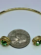 Contemporary, Gold-plated Apple green Uranium glass and Cubic zirconia bracelet #Bb016 - thumbnail 5