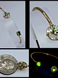Contemporary, Gold-plated Apple green Uranium glass and Cubic zirconia bracelet #Bb017 - thumbnail 1