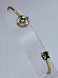 Contemporary, Gold-plated Apple green Uranium glass and Cubic zirconia bracelet #Bb017 - thumbnail 2