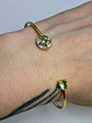 Contemporary, Gold-plated Apple green Uranium glass and Cubic zirconia bracelet #Bb017 - thumbnail 6