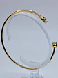 Contemporary, Gold-plated Sun-yellow opal Uranium glass and Cubic zirconia bracelet   #Bb019 - thumbnail 4