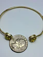 Contemporary, Gold-plated Sun-yellow opal Uranium glass and Cubic zirconia bracelet   #Bb019 - thumbnail 5