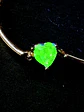 Adorable, gold-plated Heart cut, Uranium glass bracelet  #Bb020 - thumbnail 5