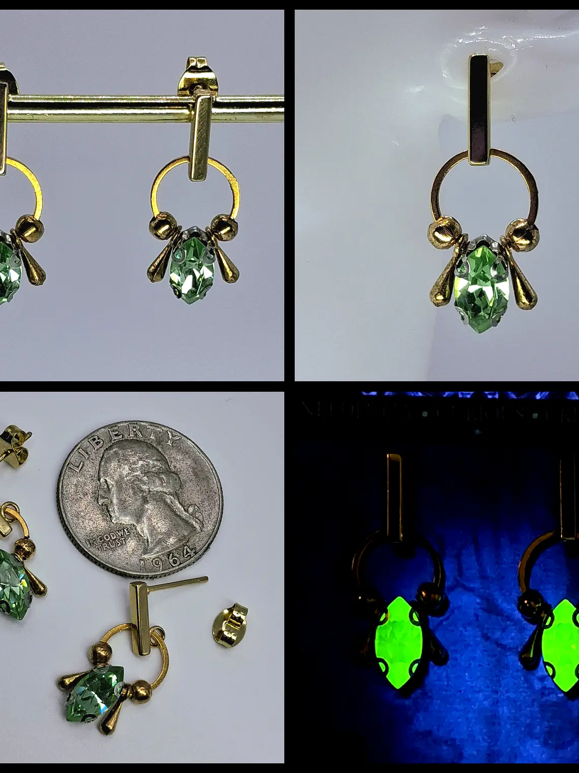 Contemporary style ☢ UG glass earrings #be022 1