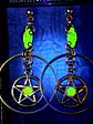 Silver plated ☢ UG Goth/pentagram dangle earrings #be023 - thumbnail 4