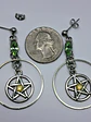 Silver plated ☢ UG Goth/pentagram dangle earrings #be023 - thumbnail 3