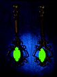 Victorian inspired, 14k gold-plated Peridot green ☢ UG earrings #be024 - thumbnail 4