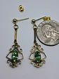 Victorian inspired, 14k gold-plated Peridot green ☢ UG earrings #be024 - thumbnail 3