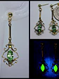 Victorian inspired, 14k gold-plated Peridot green ☢ UG earrings #be024 - thumbnail 1
