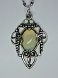 Art Deco style, Lemon opal Uranium glass pendant #Bp025 - thumbnail 2