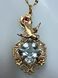 Beautiful, Victorian inspired Alexandrite & pink Uranium glass pendant   #Bp028 - thumbnail 2