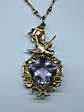 Beautiful, Victorian inspired Alexandrite & pink Uranium glass pendant   #Bp028 - thumbnail 4