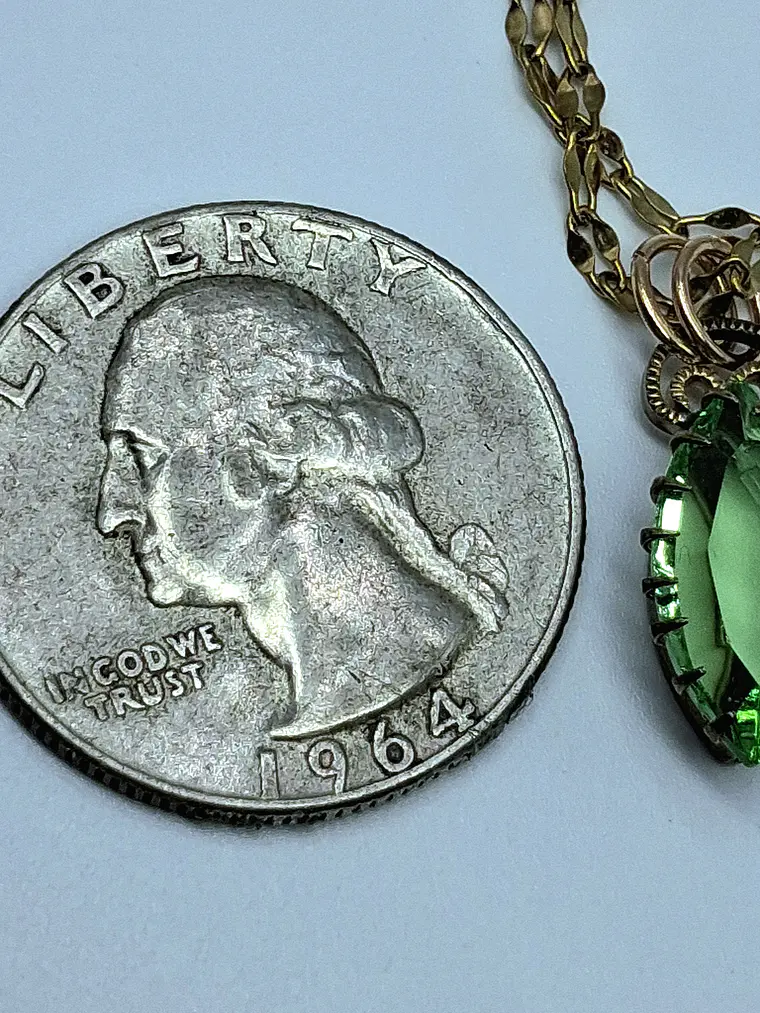 Delicate Green apple Uranium glass pendant  #Bp030 3