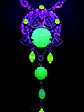 Drippy gold-plated Art Nouveau, Green opal Uranium glass necklace #Bn032 - thumbnail 5