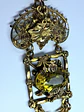 Amazing gold-plated Art Nouveau, Yellow topaz Uranium glass necklace #Bn033 - thumbnail 3