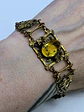 Amazing gold-plated Art Nouveau, Yellow topaz Uranium glass bracelet   #Bb034 - thumbnail 3