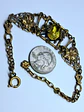 Amazing gold-plated Art Nouveau, Yellow topaz Uranium glass bracelet   #Bb034 - thumbnail 4