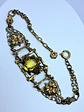 Amazing gold-plated Art Nouveau, Yellow topaz Uranium glass bracelet   #Bb034 - thumbnail 2