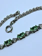 Contemporary, Rhodium-plated  5ct Apple green Uranium glass bracelet -        #Bb035 - thumbnail 2