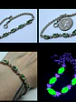Contemporary, Rhodium-plated  5ct Apple green Uranium glass bracelet -        #Bb035 - thumbnail 1