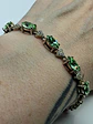 Contemporary, Rhodium-plated  5ct Apple green Uranium glass bracelet -        #Bb035 - thumbnail 3