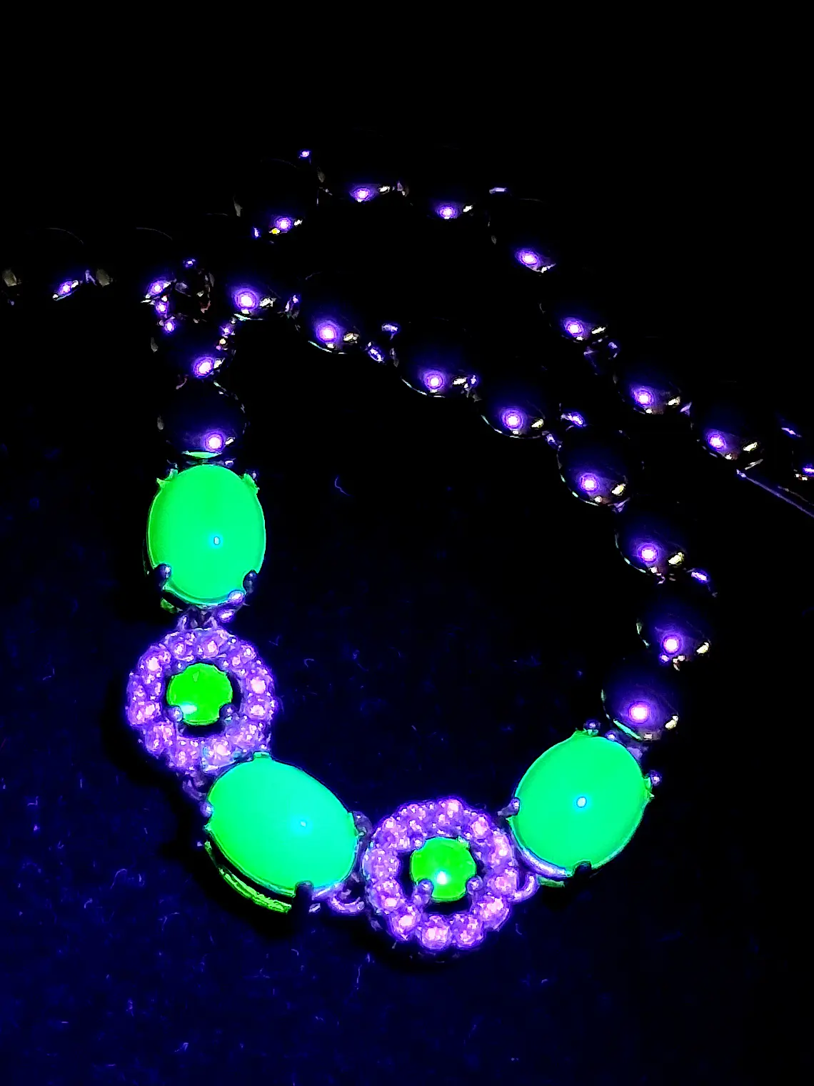 Elegant Rose gold plated, Green opal Uranium glass bracelet -           Bb036 4