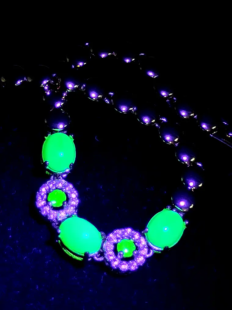 Elegant Rose gold plated, Green opal Uranium glass bracelet -           Bb036 4