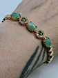 Elegant Rose gold plated, Green opal Uranium glass bracelet -           Bb036 - thumbnail 5
