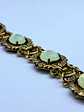 Victorian style, gold plated Uranium glass link Bracelet   #Bb037 - thumbnail 3