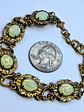 Victorian style, gold plated Uranium glass link Bracelet   #Bb037 - thumbnail 4