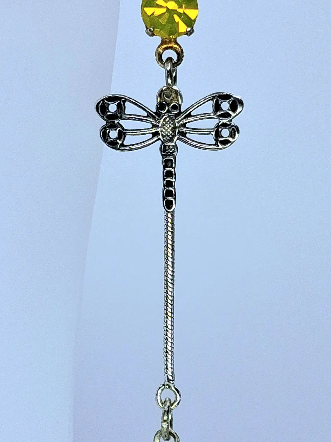 Long, Whimsical ☢ UG, Silver plated Dragonfly earrings #be038 2