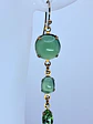 Vintage inspired, 14k Gold-plated Green opal & Peridot  UG earrings #be039 - thumbnail 2