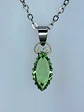 Delicate silver-plated, Green apple Uranium glass pendant -       bp040 - thumbnail 2