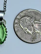 Delicate silver-plated, Green apple Uranium glass pendant -       bp040 - thumbnail 4