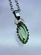 Delicate silver-plated, Green apple Uranium glass pendant -       bp040 - thumbnail 3