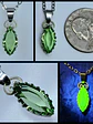 Delicate silver-plated, Green apple Uranium glass pendant -       bp040 - thumbnail 1