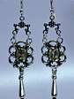 Vintage style, silver-plated Smoky citrine dangle/drop earrings -      #Be041 - thumbnail 4