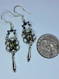 Vintage style, silver-plated Smoky citrine dangle/drop earrings -      #Be041 - thumbnail 3