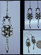 Vintage style, silver-plated Smoky citrine dangle/drop earrings -      #Be041 - thumbnail 1