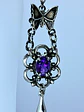 Delicate and Whimsical, Silver plated Butterfly and amethyst earrings -       #Be042 - thumbnail 1