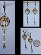 Ellegant Gold plated Moonstone and blue topaz earrings -       Be043 - thumbnail 1