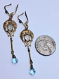 Ellegant Gold plated Moonstone and blue topaz earrings -       Be043 - thumbnail 4