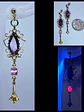Stunning gold plated Amethyst and Pink Sapphire earrings  #Be044 - thumbnail 1