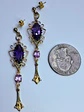 Stunning gold plated Amethyst and Pink Sapphire earrings  #Be044 - thumbnail 3