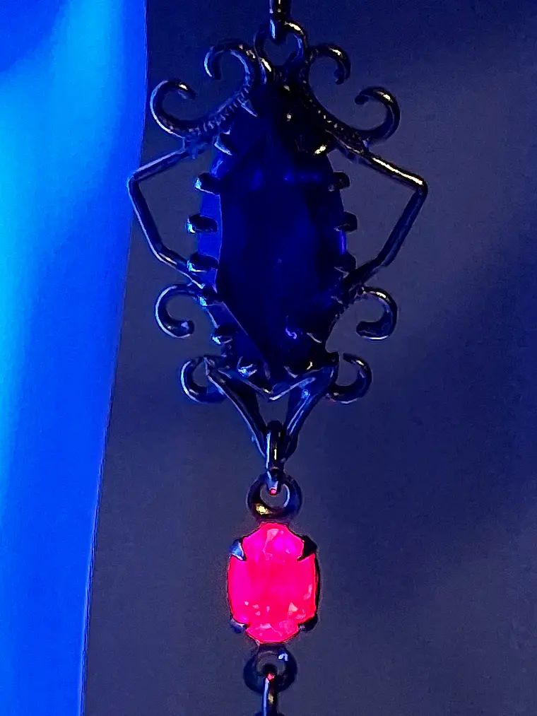 Stunning gold plated Amethyst and Pink Sapphire earrings  #Be044 4