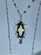 Silver plated, Victorian style Smoky quartz pendant #BN002 - thumbnail 2
