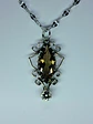 Silver plated, Victorian style Smoky quartz pendant #BN002 - thumbnail 3